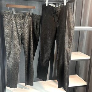 2 Ann Taylor Loft pants nice Black Gold Patterns bundle of 2 womens size 12
